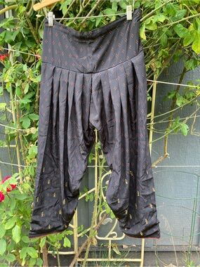Black Printed Harem Pants
